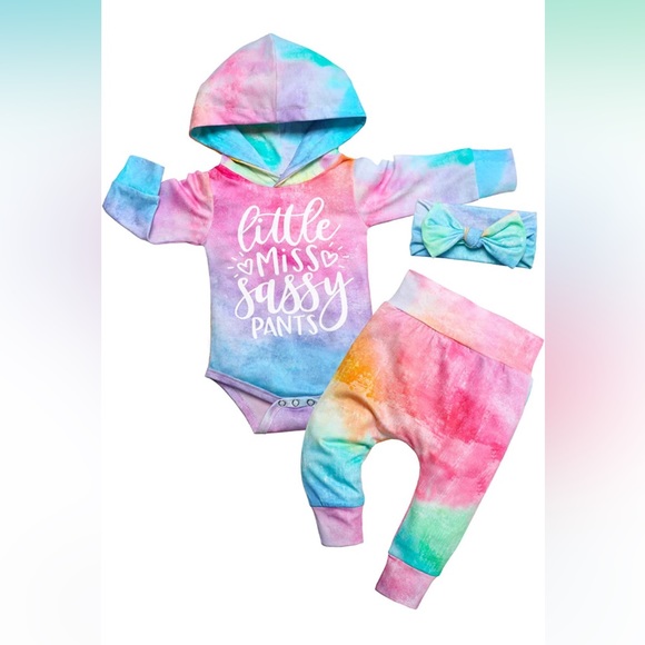 Matching Sets Baby Girl Tiedye Little Miss Sassy Pants Outfit Poshmark